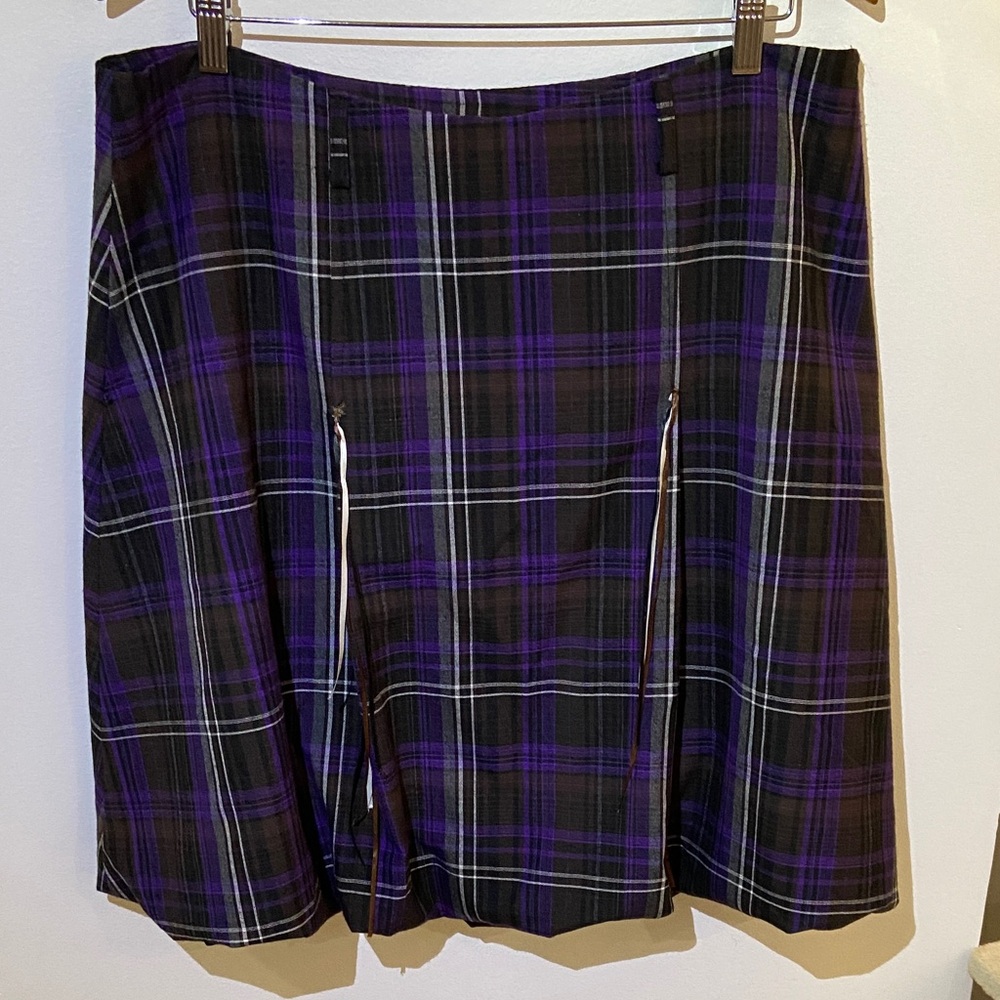 Plaid Purple and Black Women's Skirt Checkered pattern Vitrin Design gothic vibe